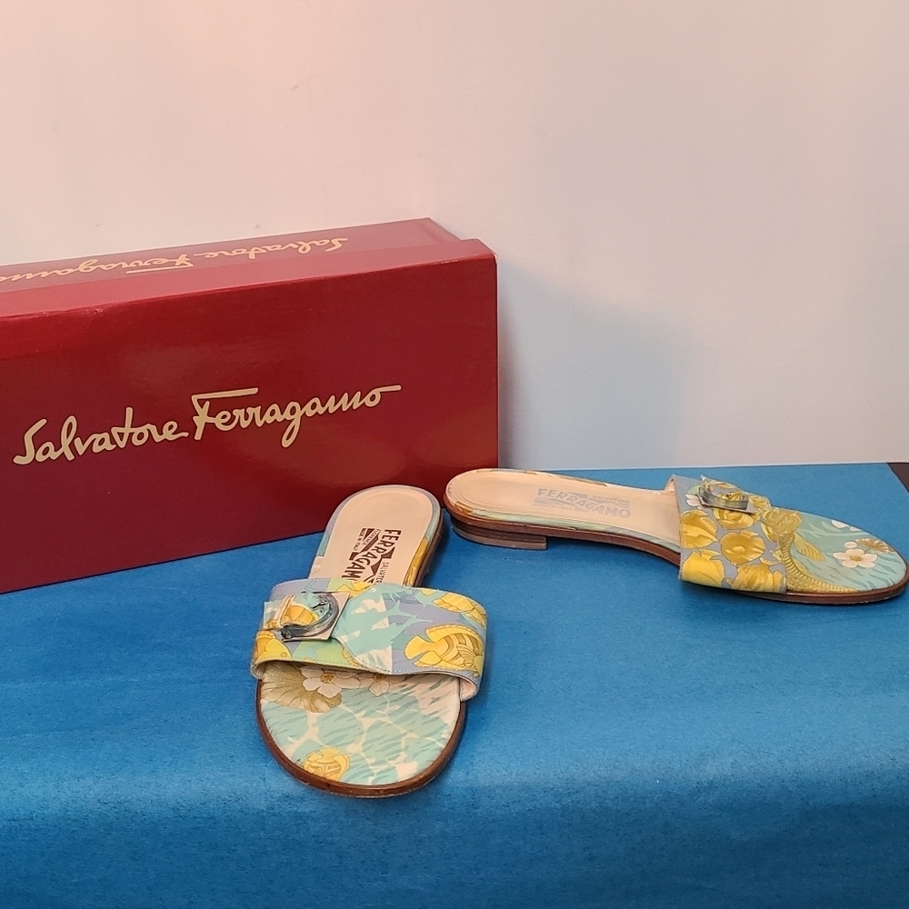 Salvatore Ferragamo Fish Fabric Sandals